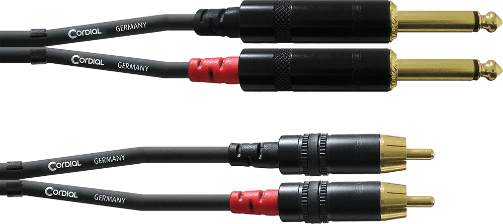 Câble Audio Double Jack Mono - RCA 90 CM