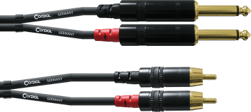 Câble Audio Double Jack Mono - RCA 90 CM