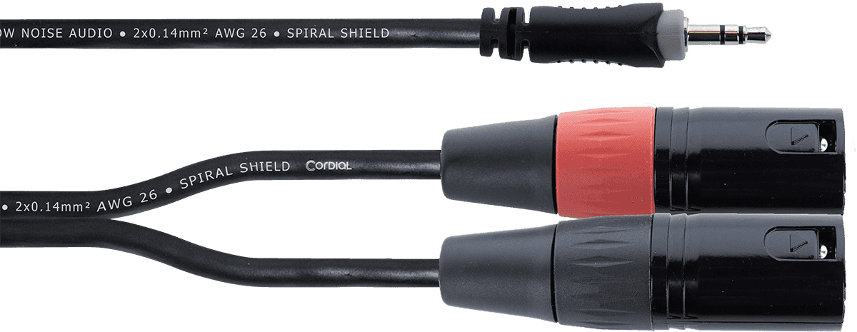 Cordial Câble Y Bretelle Mini-jack Stéréo / 2 XLR Mâle 3 M