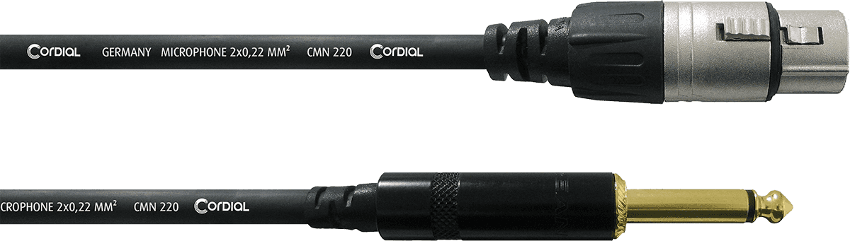 Cordial Câble Audio XLR Femelle/jack Mono 10 M