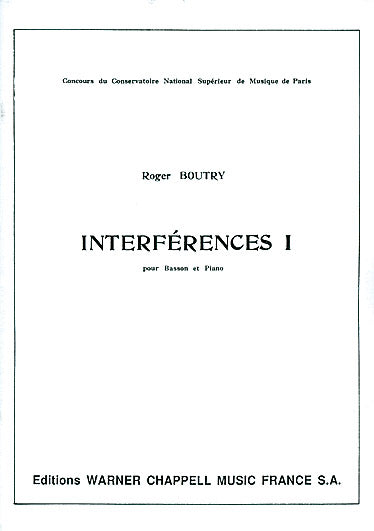 Carisch BOUTRY - INTERFERENCES VOL. 1 - BASSON PIANO