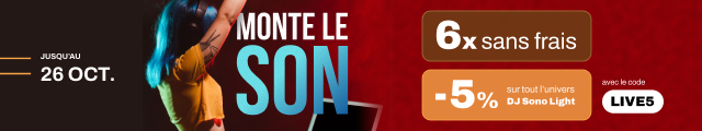 -5% sur l'univers DJ Sono Light avec le code LIVE5