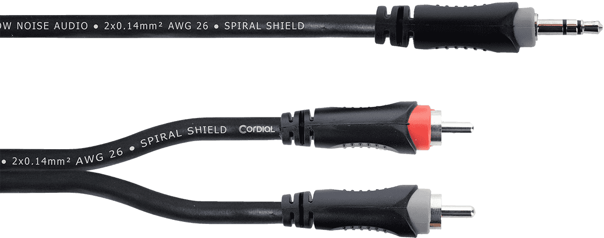 Cordial Câble Y Bretelle Mini-jack Stéréo / 2 RCA 1 M