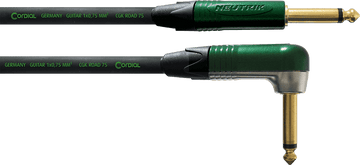 Cable Guitare Jack Droit /Coudé 6 M Vert