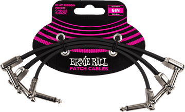 Cables Instrument Patch Pack de 3 - Coudé Fin & Plat - 15 CM