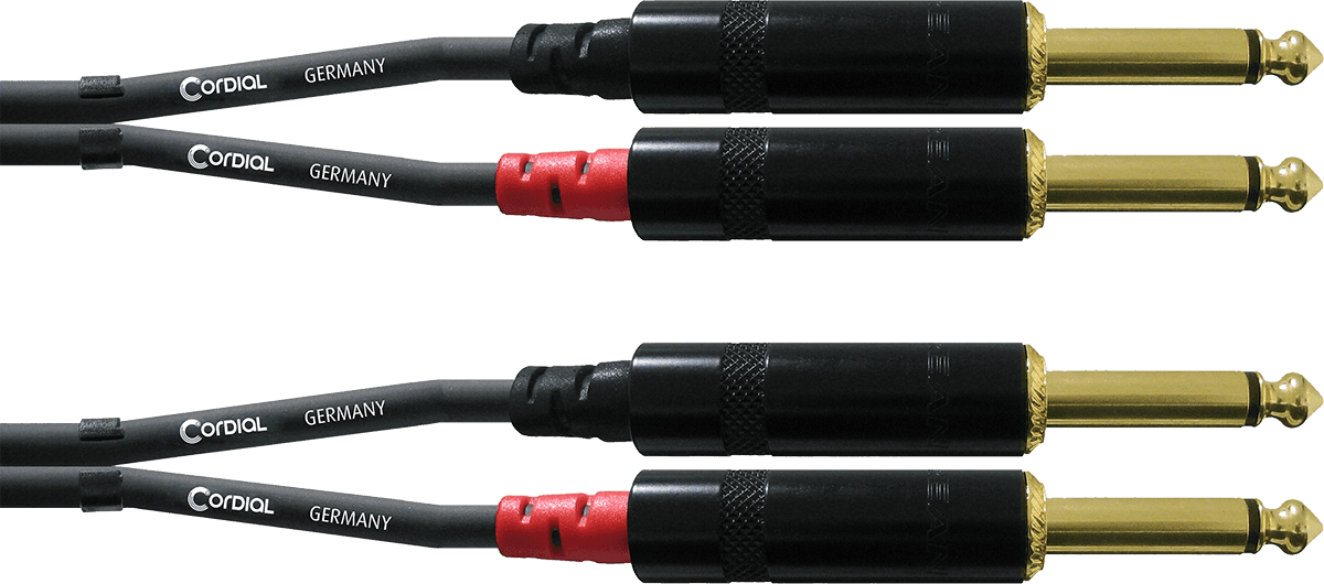 Câble Audio Double Jack Mono 60 CM