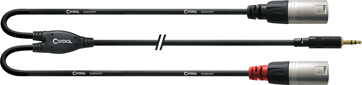 Cordial Câble Y Bretelle Minijack Stéréo/2 XLR Mâle 3 M