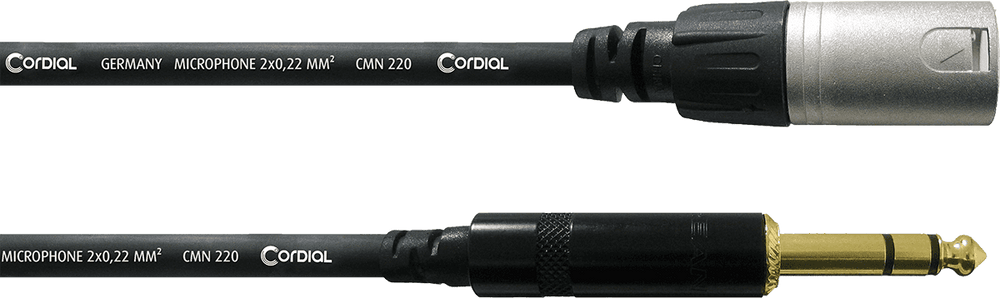 Câble Audio XLR Mâle/jack Mâle Stéréo 1,5 M