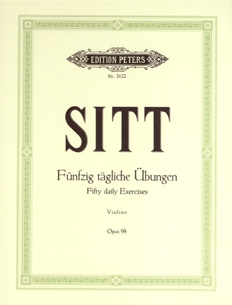 EDITION PETERS SITT HANS - 50 DAILY EXERCISES OP.98 - VIOLIN