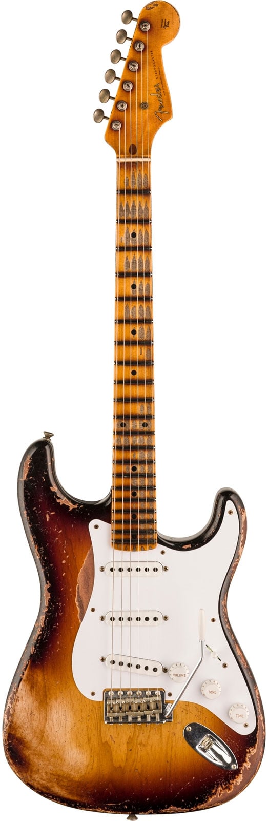 FENDER CUSTOM SHOP STRATOCASTER CS LTD 70TH ANNIVERSARY '54 - SUPER HEAVY RELIC, WIDE-FADE 2 SUNBURST