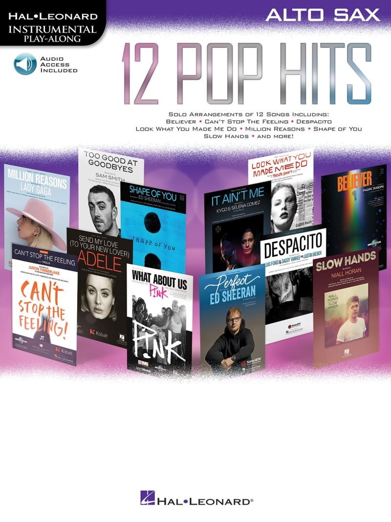 HAL LEONARD INSTRUMENTAL PLAY ALONG - 12 POP HITS + ONLINE AUDIO - ALTO SAXOPHONE