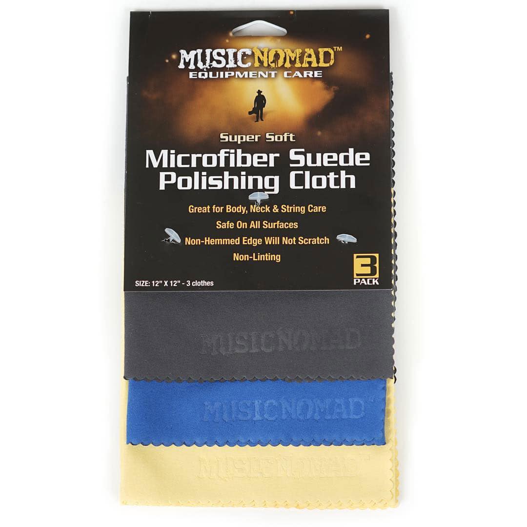 MUSICNOMAD MN203 SUPER SOFT EDGELESS MICROFIBER SUEDE POLISHING CLOTH-3 PACK