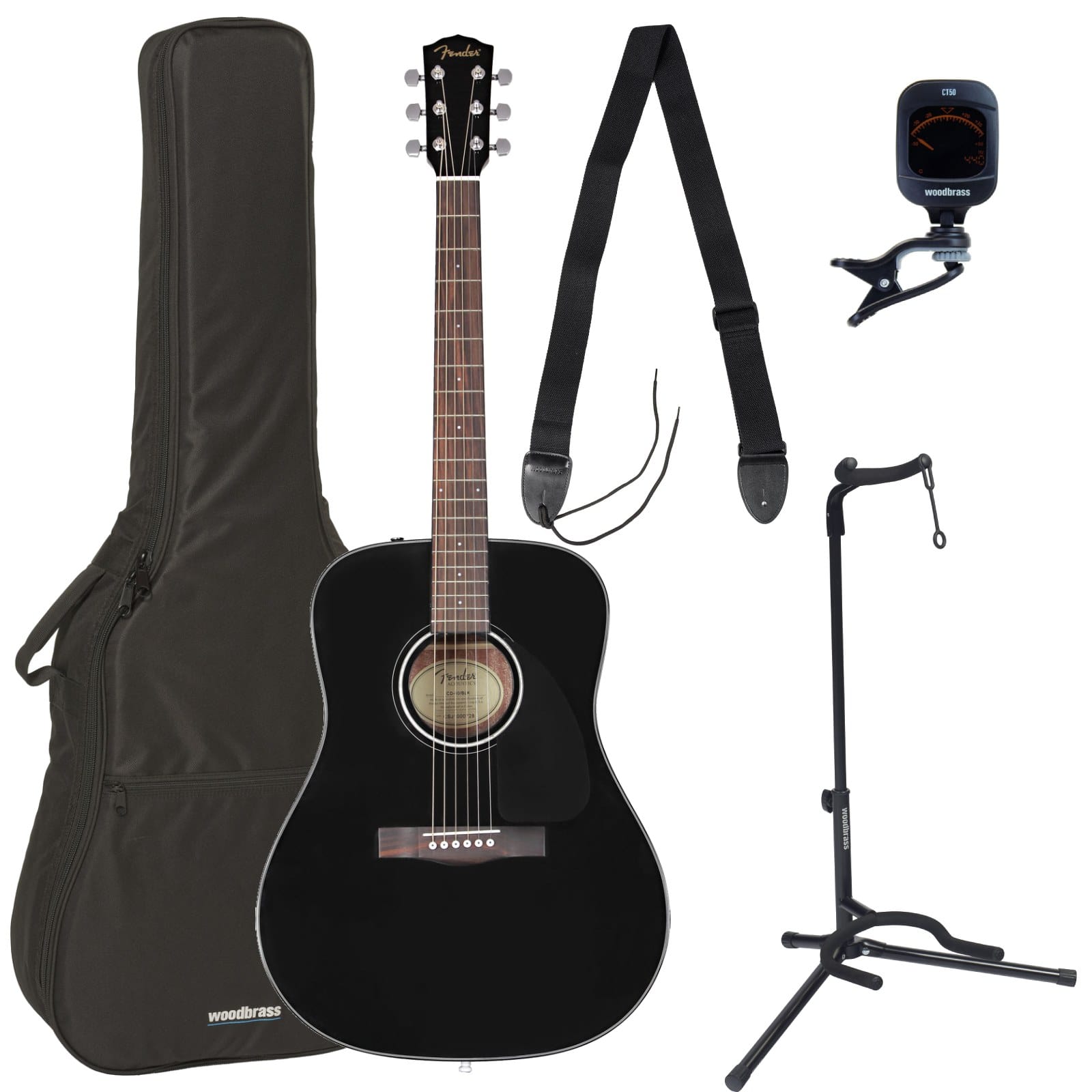 FENDER PACK CD-60 DREADNOUGHT V3 DS WLNT BLACK + ACCESSORIES