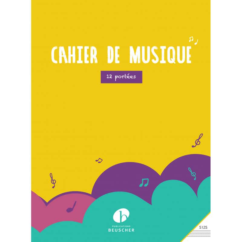 HEXAMUSIC CAHIER DE MUSIQUE 12 PORTEES - RELIURE SPIRALE