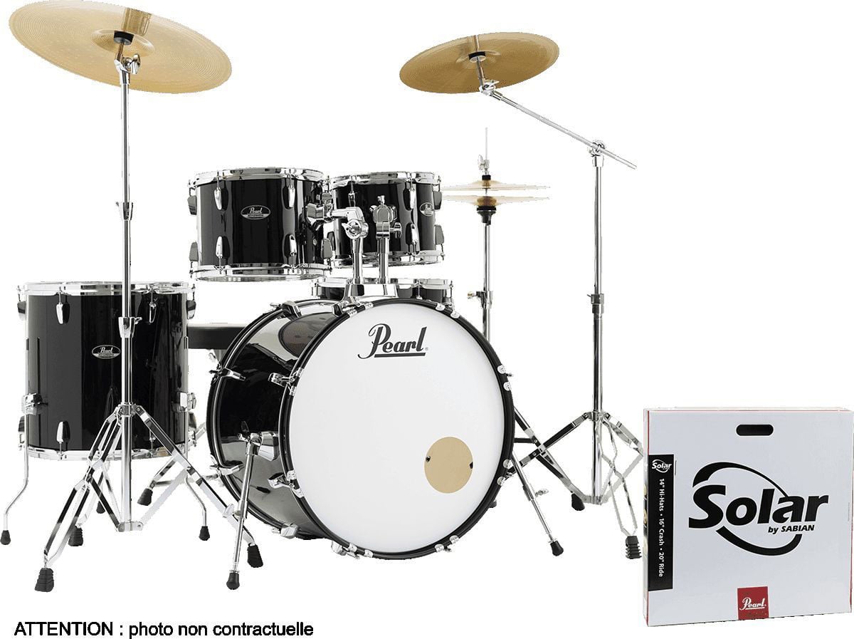 PEARL DRUMS ROADSHOW STAGE 22 + B-50 JET BLACK + SOLAR CYMBALS