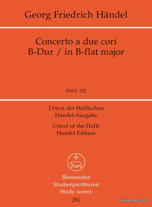 BARENREITER HAENDEL G.F. - CONCERTO A DUE CORI B-DUR HWV 332 - STUDIENPARTITUR