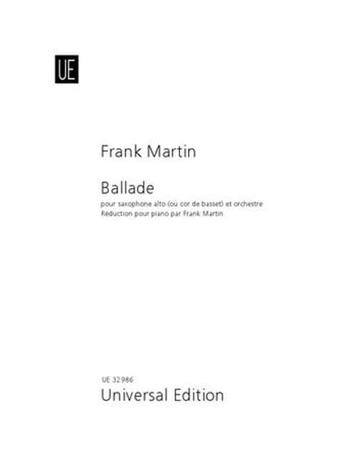 UNIVERSAL EDITION MARTIN FRANCK - BALLADE - SAXOPHONE ALTO 