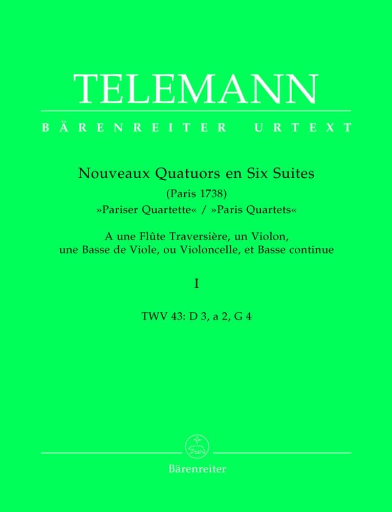 BARENREITER TELEMANN G.P. - NOUVEAUX QUATUORS EN 6 SUITES 