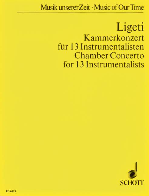 SCHOTT LIGETI GYORGY - KAMMERKONZERT - SCORE