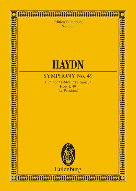 EULENBURG HAYDN JOSEPH - SYMPHONY NO. 49 F MINOR HOB. I: 49 - ORCHESTRA