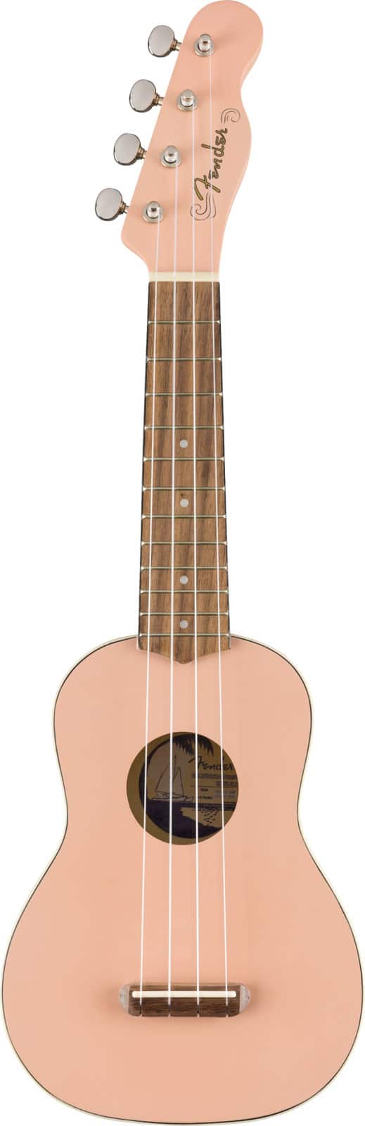 FENDER VENICE SOPRANO UKE WLNT, SHELL PINK