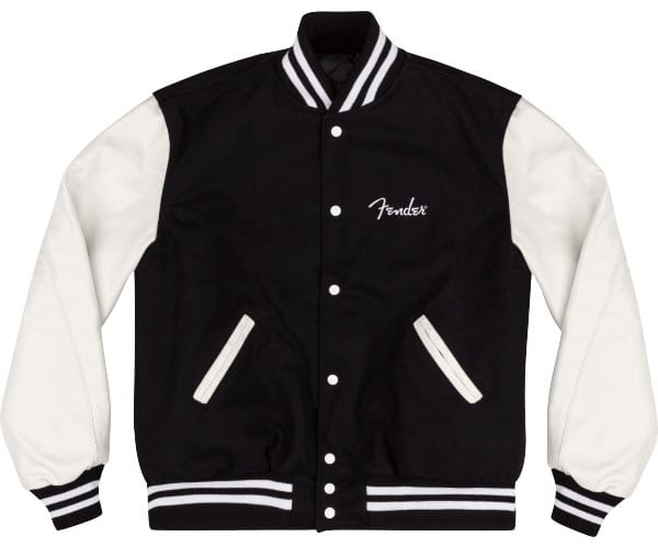 FENDER CUSTOM SHOP VARSITY JACKET, BLACK/WHITE, XXL