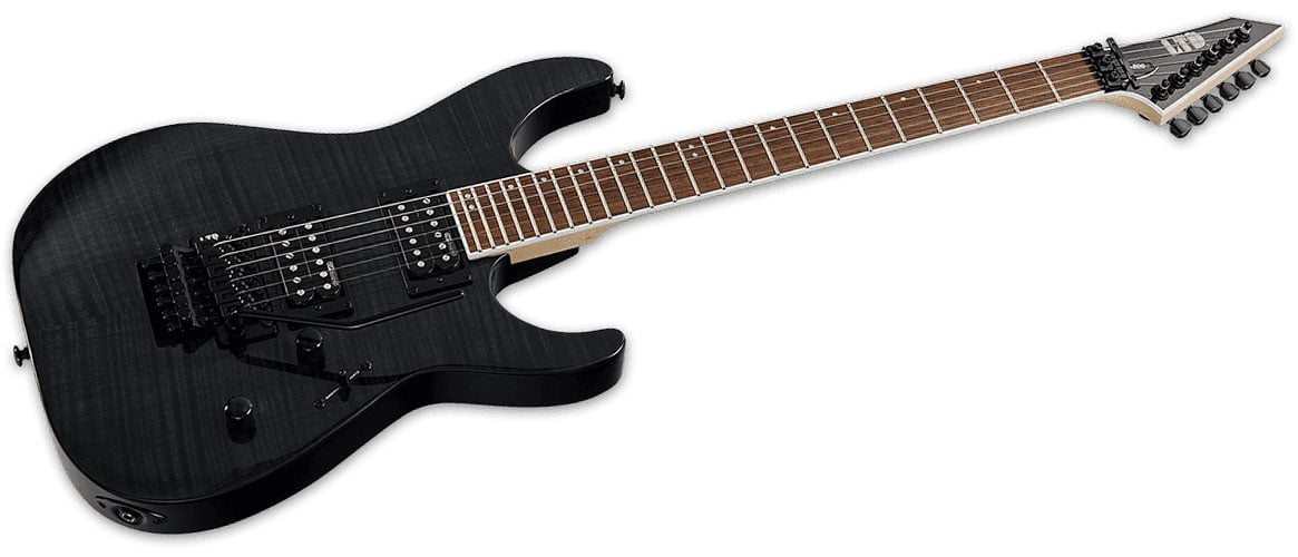 LTD GUITARS M MODEL 200 BLACK TRANSPARENT FLAME