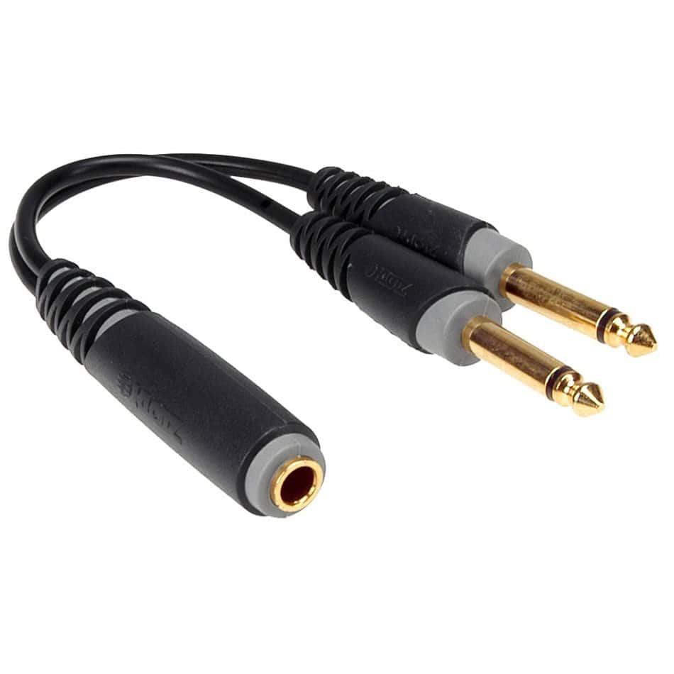 KLOTZ CABLE-Y BLACK 0,2M SOCKET 2P - 2X JACK 2P GOLD CONTACT