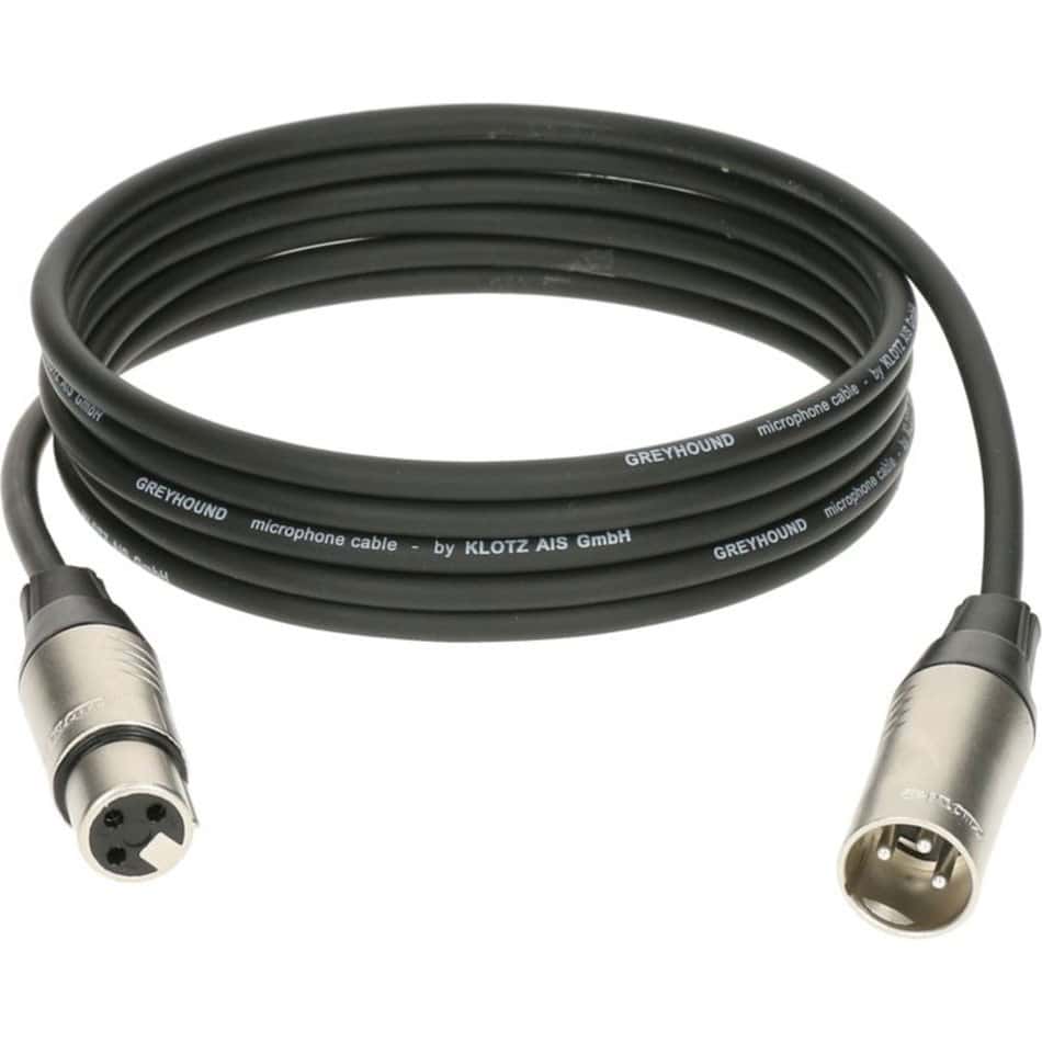 KLOTZ GREYHOUND MIC CABLE BLACK 2M XLR 3P. F/M KLOTZ XLR 