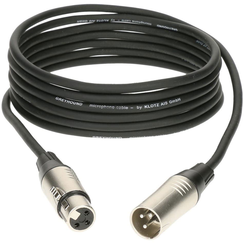 KLOTZ GREYHOUND MIC CABLE BLACK 10 M