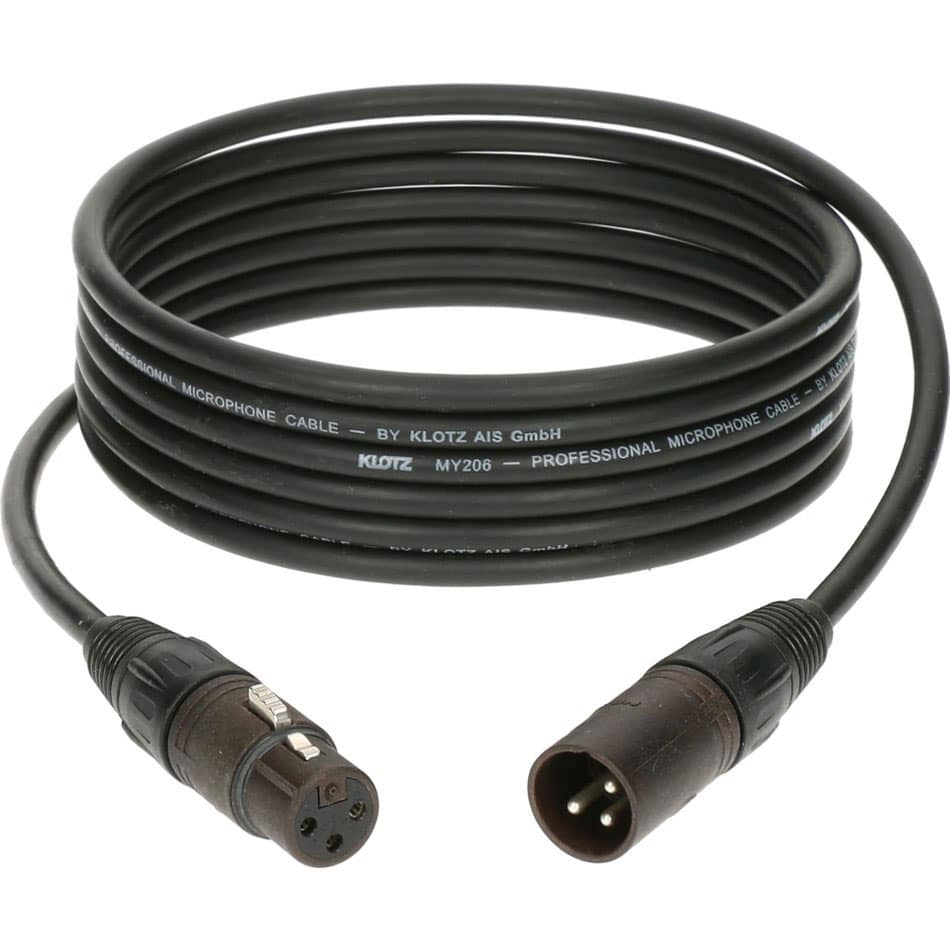 KLOTZ M1 MIC CABLE BLACK 20M XLR 3P. F/M NEUTRIK MP BRASS