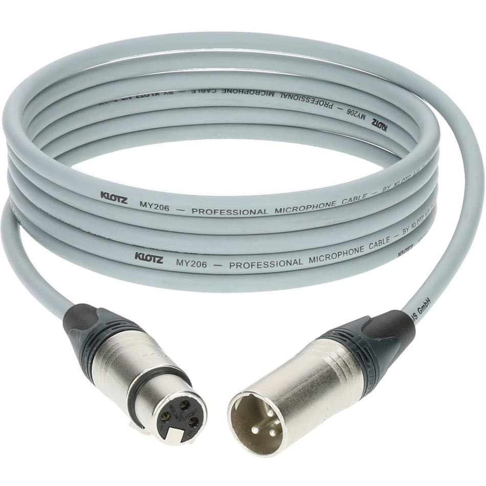 KLOTZ M1 MIC CABLE GREY 5M XLR 3P. F/M NEUTRIK