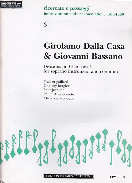 LONDON PRO MUSICA DALLA CASA G./BASSANO G. - DIVISIONS ON CHANSONS I