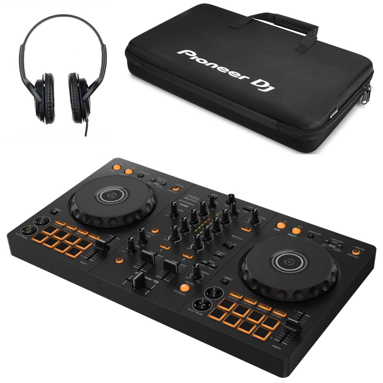 PIONEER DJ PACK DDJ-FLX4 + FUNDA + AURICULARE 