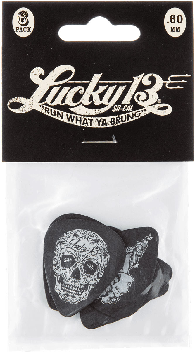 JIM DUNLOP LUCKY 13 SERIES III, PLAYER'S PACK, 6, ASSORTED, 0.60 MM