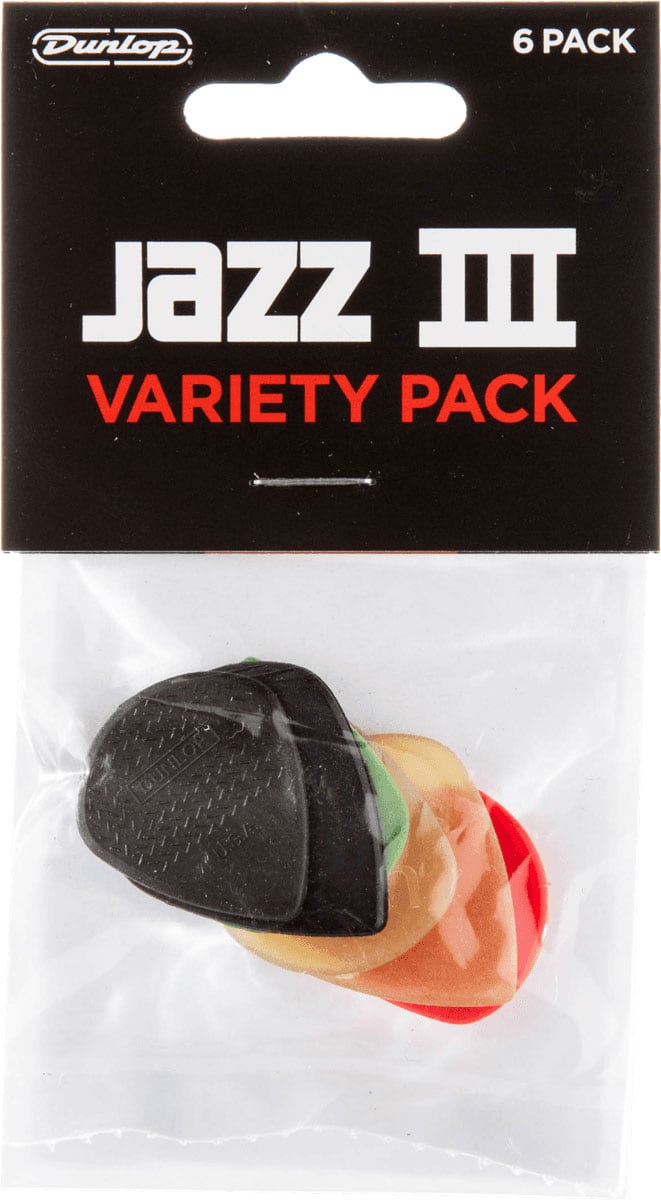 JIM DUNLOP VARIETY PACK JAZZ III, 6 PICKS