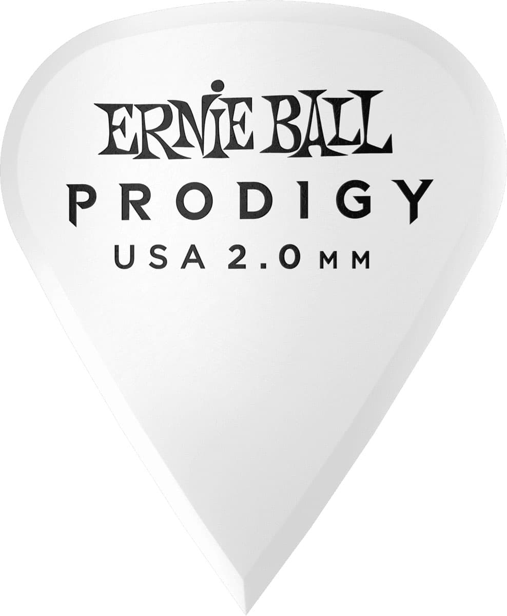 ERNIE BALL MDIATORS PRODIGY BAG OF 6 WHITE SHARPENED 2MM