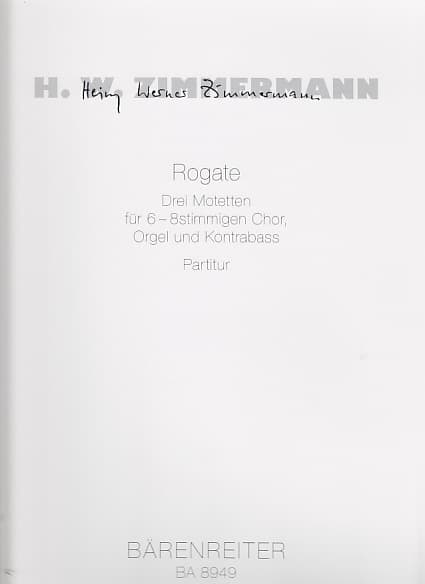 BARENREITER ZIMMERMANN H.W. - ROGATE - SCORE