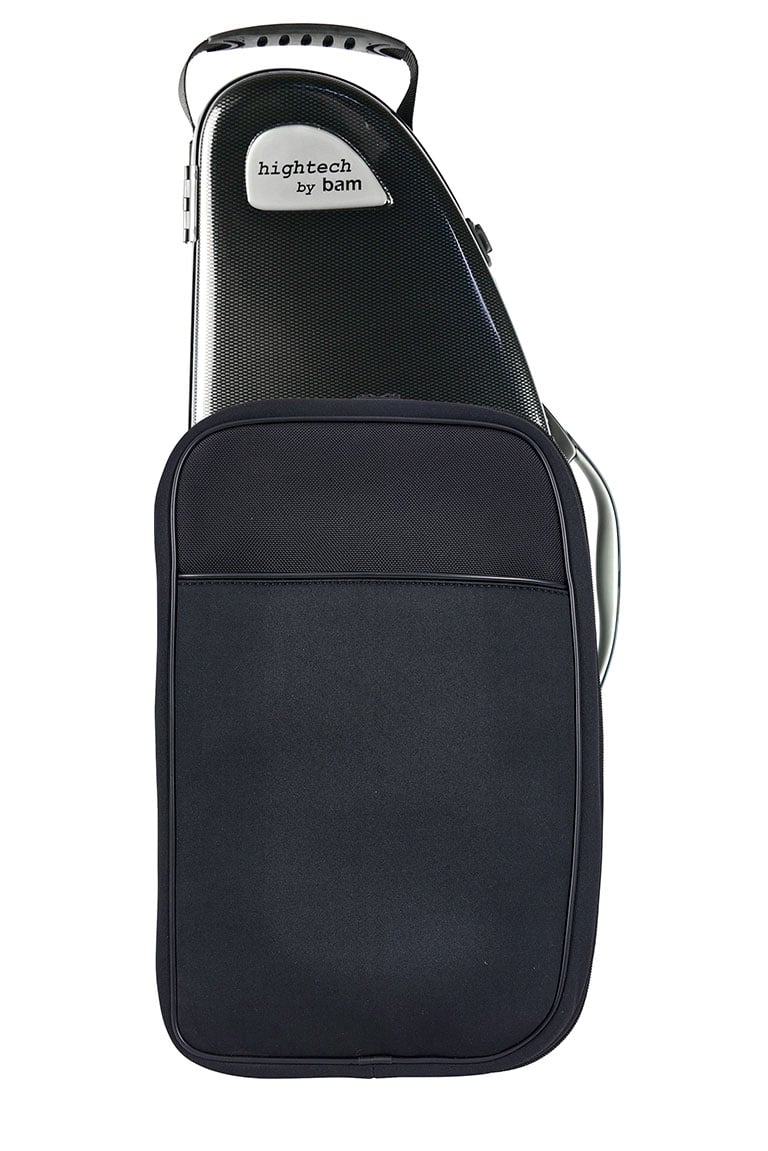 BAM HIGHTECH ALTO SAXOPHONE CASE WITH POCKET - BLACK CARBON LOOK