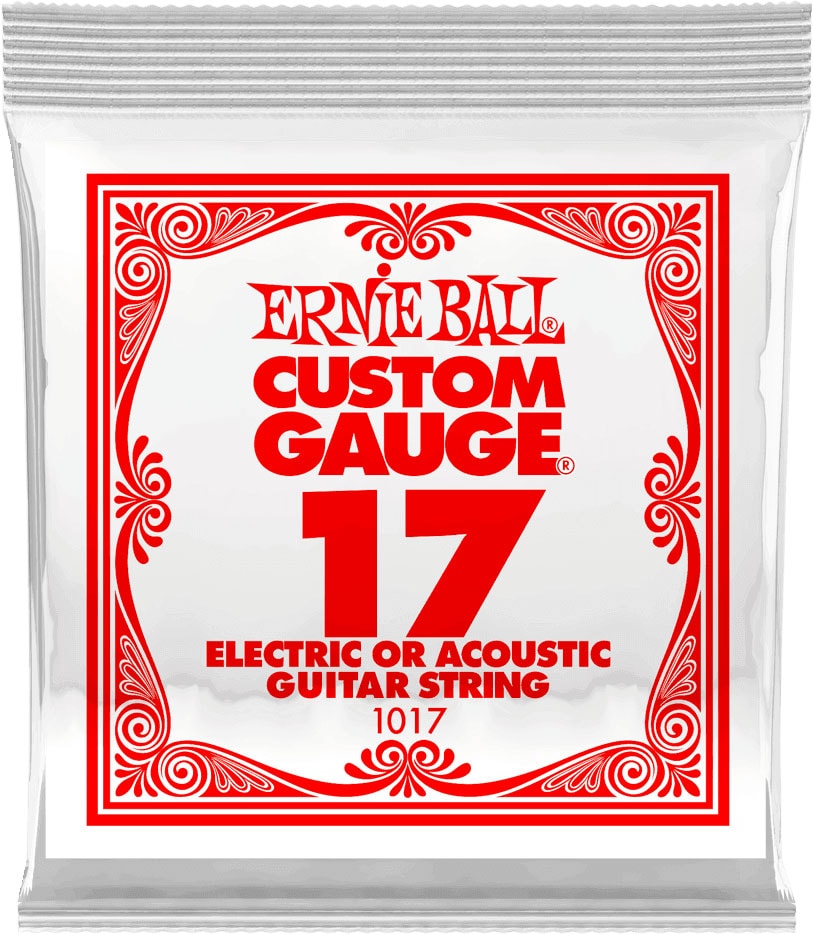 ERNIE BALL .017 PLAIN STEEL ELECTRIC OR ACOUSTIC GUITAR STINGS