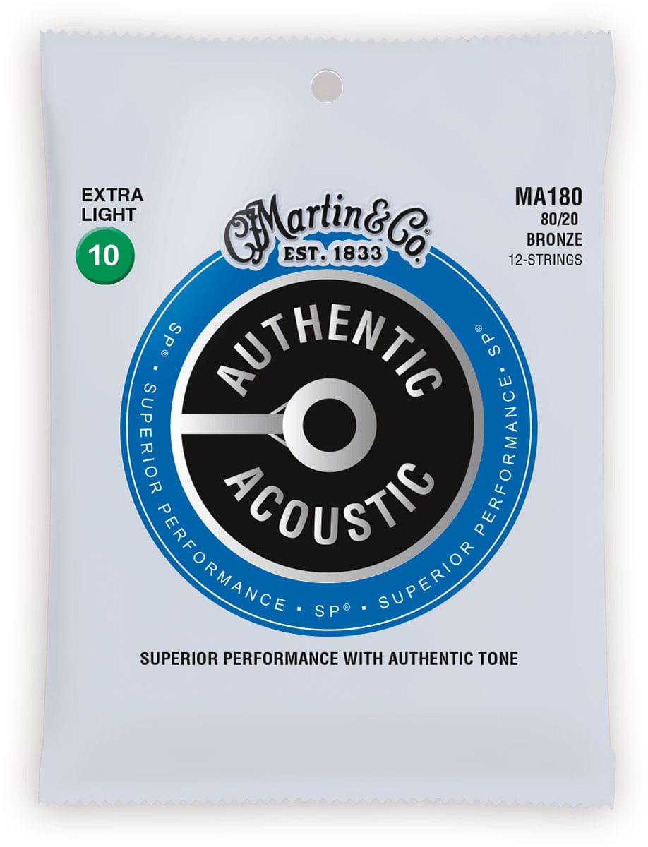 MARTIN & CO MA180 AUTHENTIC SP EXTRA LIGHT 80/20 BRONZE EX. LIGHT 10-14-23-30-39-47 12 STRINGS