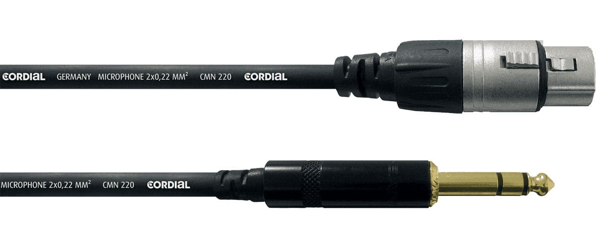 CORDIAL AUDIO CABLE XLR FEMALE XLR/STEREO MALE JACK 1.5 M