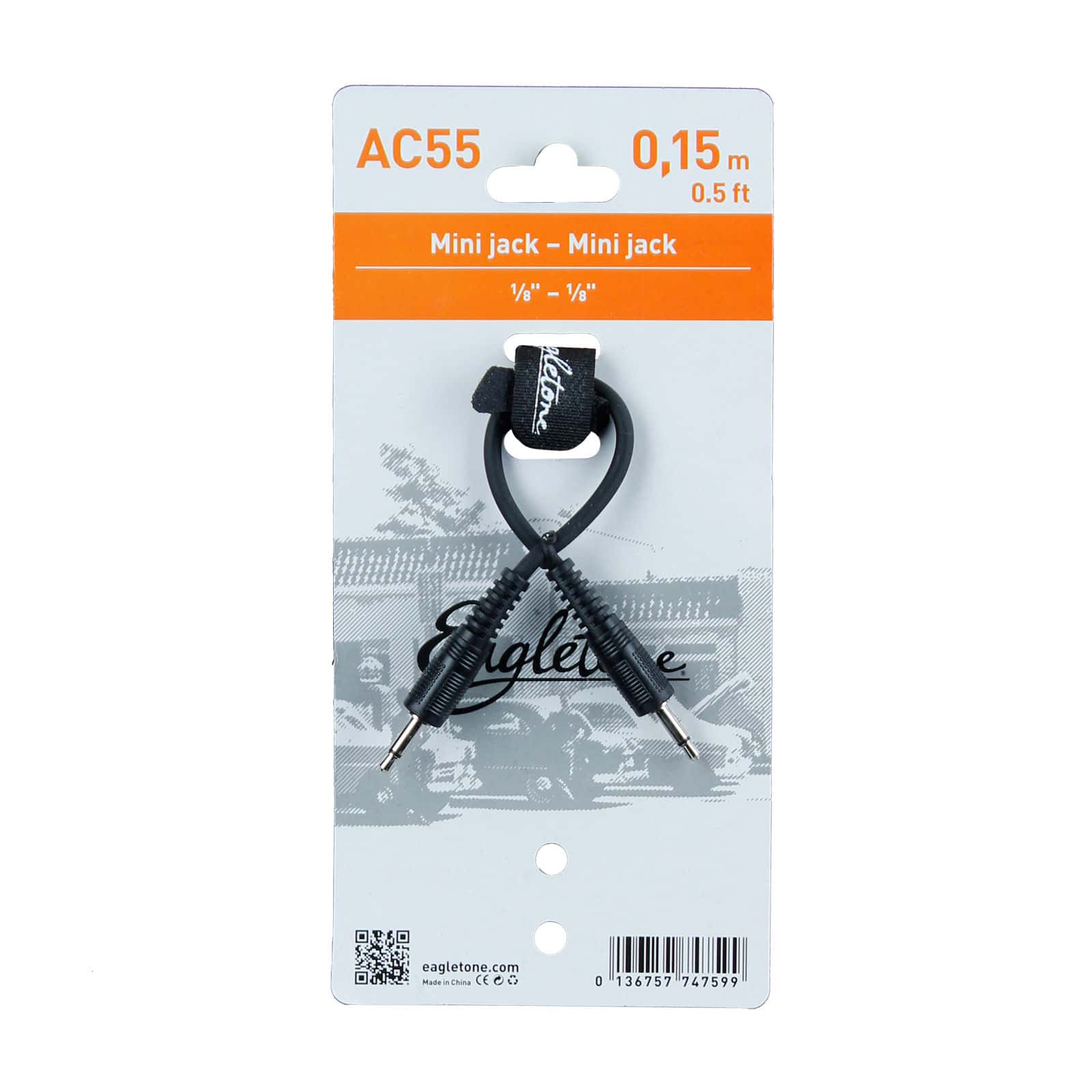 EAGLETONE AC55 - MINI JACK MONO 3.5 - 15CM - NEGRO