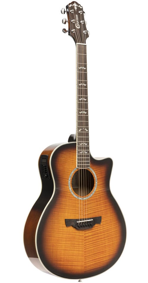 CRAFTER NOBLE SERIES, SMALL JUMBO ACOUSTIC-ELECTRIC GUITAR WITH SOLID MAPLE TOP