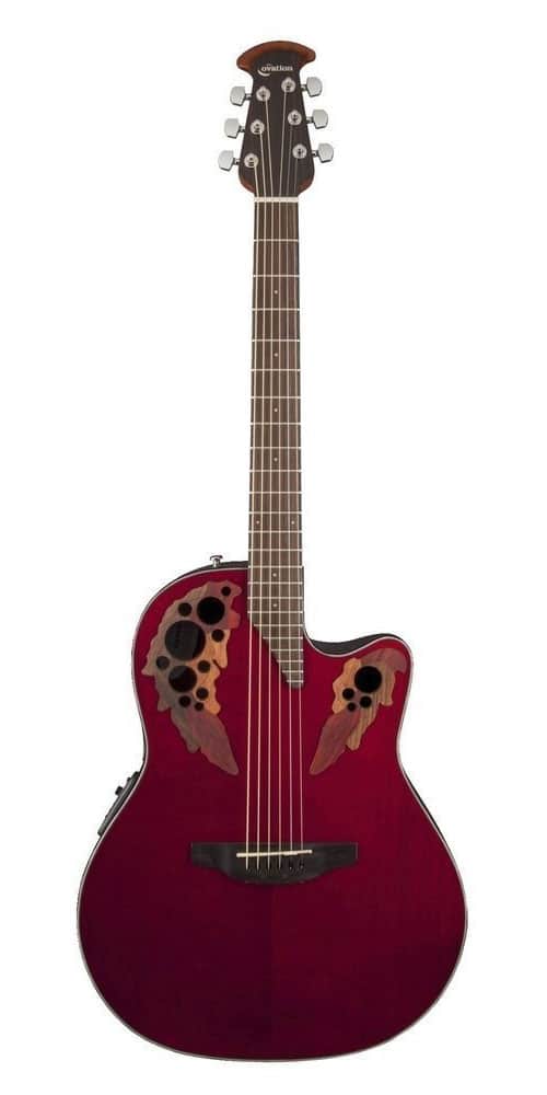 OVATION GUITARRA ELECTRO-ACÚSTICA CELEBRITY ELITE MID CUTAWAY RUBY RED