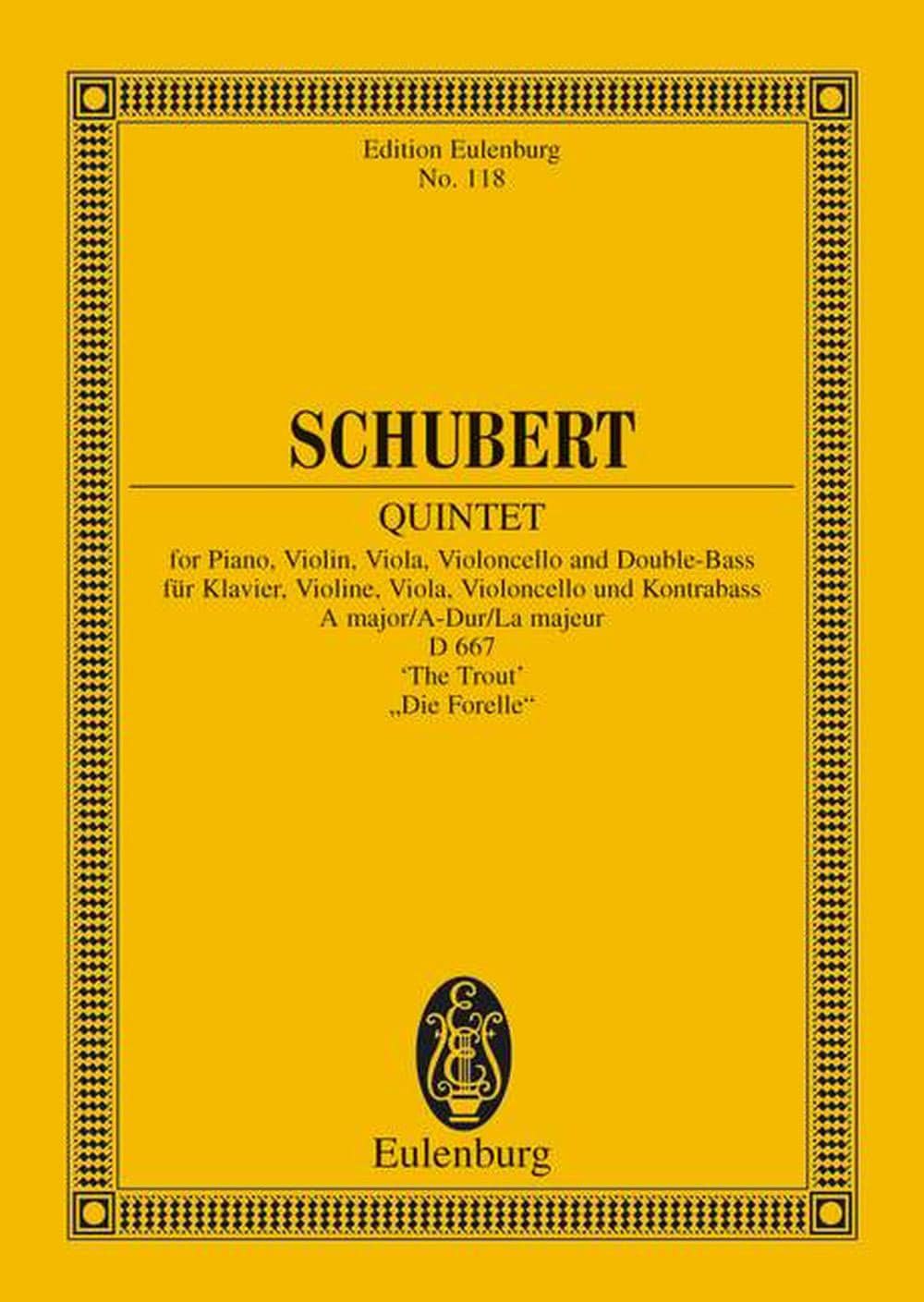 EULENBURG SCHUBERT FRANZ - QUINTET A MAJOR OP.114 - STUDY SCORE