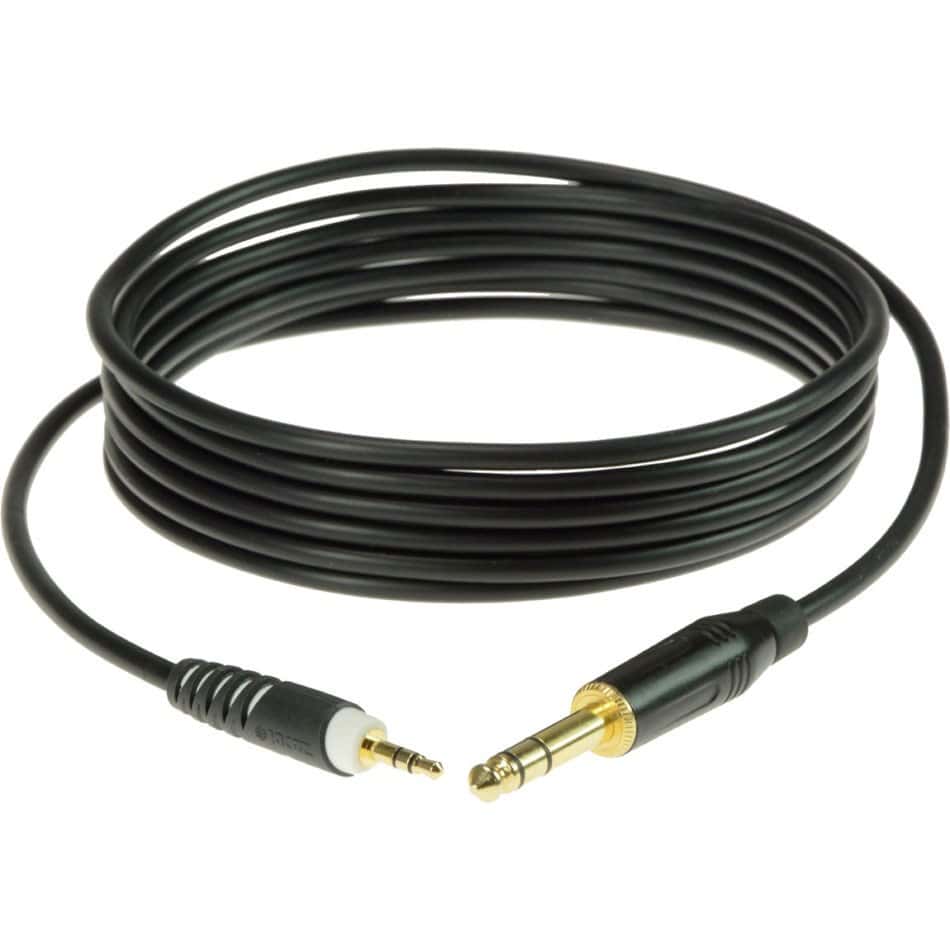 KLOTZ STEREO-CABLE BLACK 0,9M JACK 3P - MINI JACK 3P GOLD CONTACT