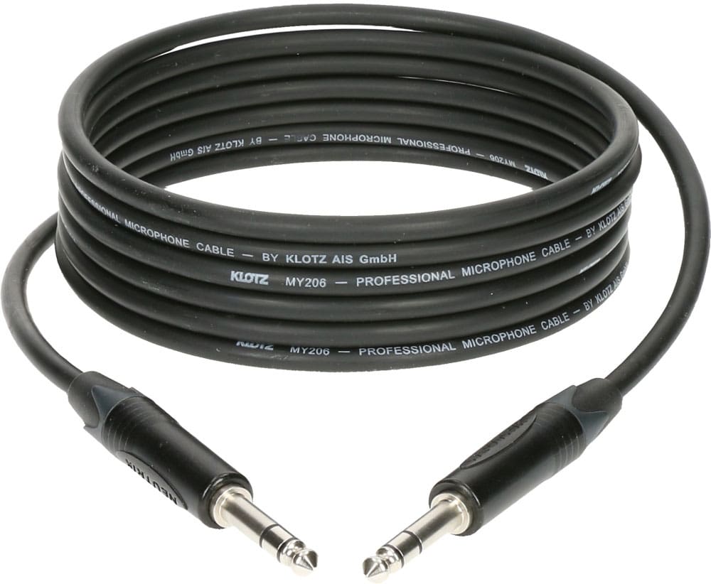 KLOTZ B-4 CABLE PATCH BLACK 0,3M JACK 3P - JACK 3P GOLD CONTACT