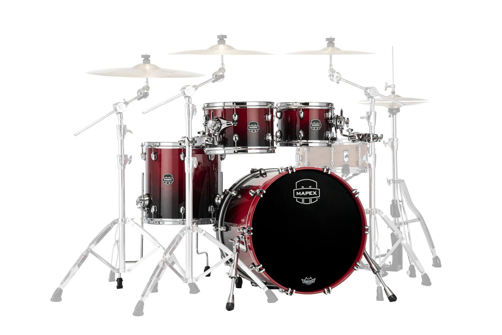 MAPEX SATURN 4 DRUMS SCARLET FADE