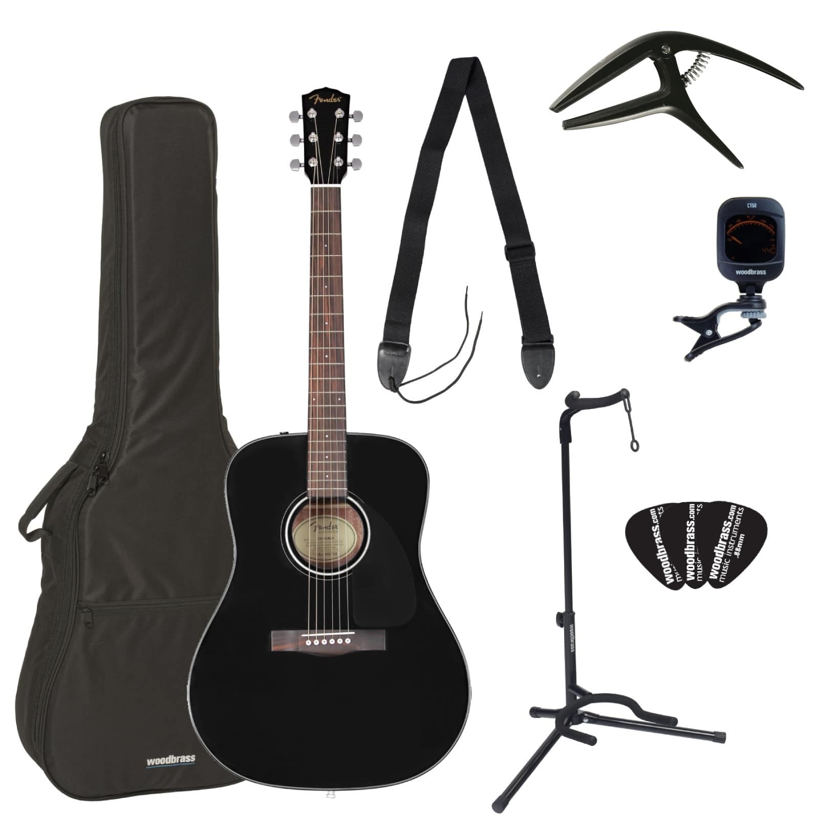 FENDER COMPLETE PACK CD-60 DREADNOUGHT V3 DS WLNT BLACK